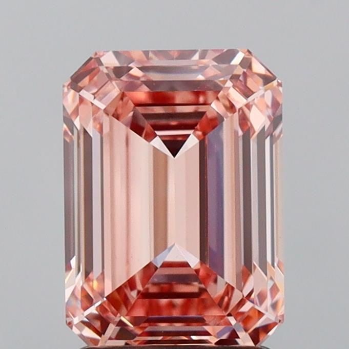 Loose Diamond - EMERALD 2.12ct Fancy Intense Brownish Pink VVS2: Loose Diamond - EMERALD 2.12ct Fancy Intense Brownish Pink VVS2 Source: This is a real non-mined Diamond that has been grown in a lab Shape: EMERALD Carats: 2.12 Color: Fancy Intense Brownish Pink Cer