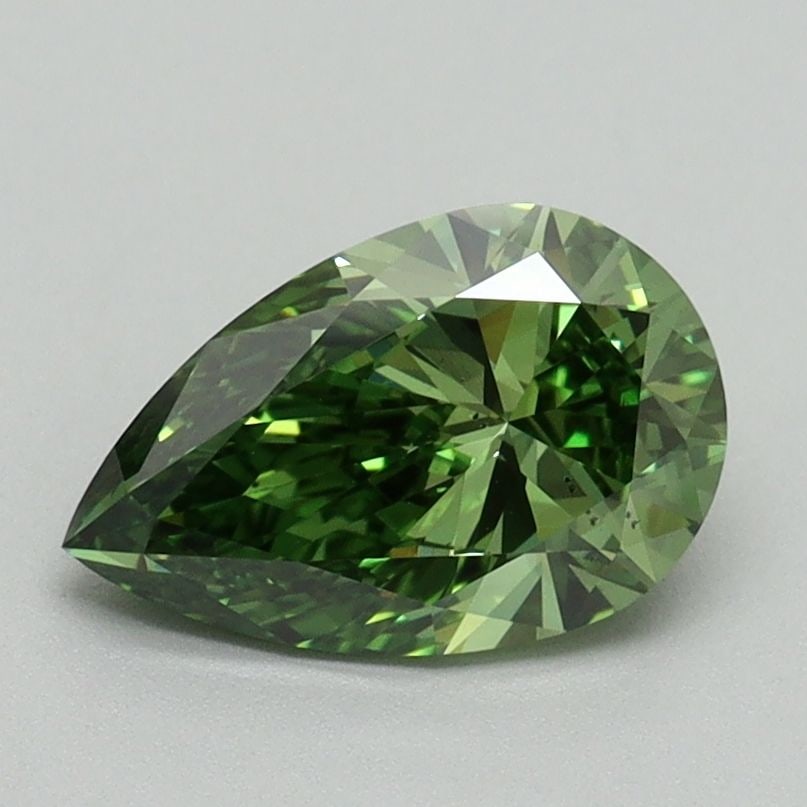 Loose Diamond - PEAR 1.13ct Fancy Vivid Green VS2: Loose Diamond - PEAR 1.13ct Fancy Vivid Green VS2 Source: This is a real non-mined Diamond that has been grown in a lab Shape: PEAR Carats: 1.13 Color: Fancy Vivid Green Certification: IGI Video: