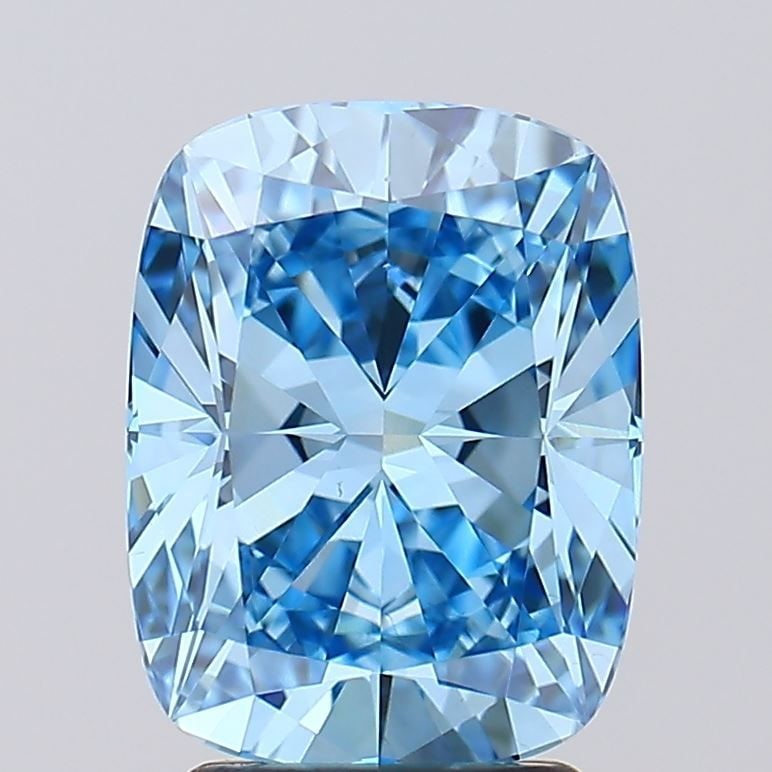 Loose Diamond - CUSHION BRILLIANT 3.09ct Fancy Vivid Blue VS1: Loose Diamond - CUSHION BRILLIANT 3.09ct Fancy Vivid Blue VS1 Source: This is a real non-mined Diamond that has been grown in a lab Shape: CUSHION BRILLIANT Carats: 3.09 Color: Fancy Vivid Blue Certif
