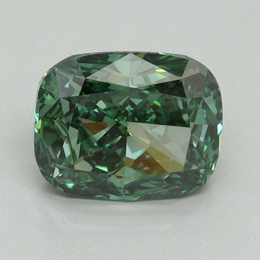 Loose Diamond - CUSHION MODIFIED 2.01ct Fancy Vivid Green VVS2: Loose Diamond - CUSHION MODIFIED 2.01ct Fancy Vivid Green VVS2 Source: This is a real non-mined Diamond that has been grown in a lab Shape: CUSHION MODIFIED Carats: 2.01 Color: Fancy Vivid Green Certi