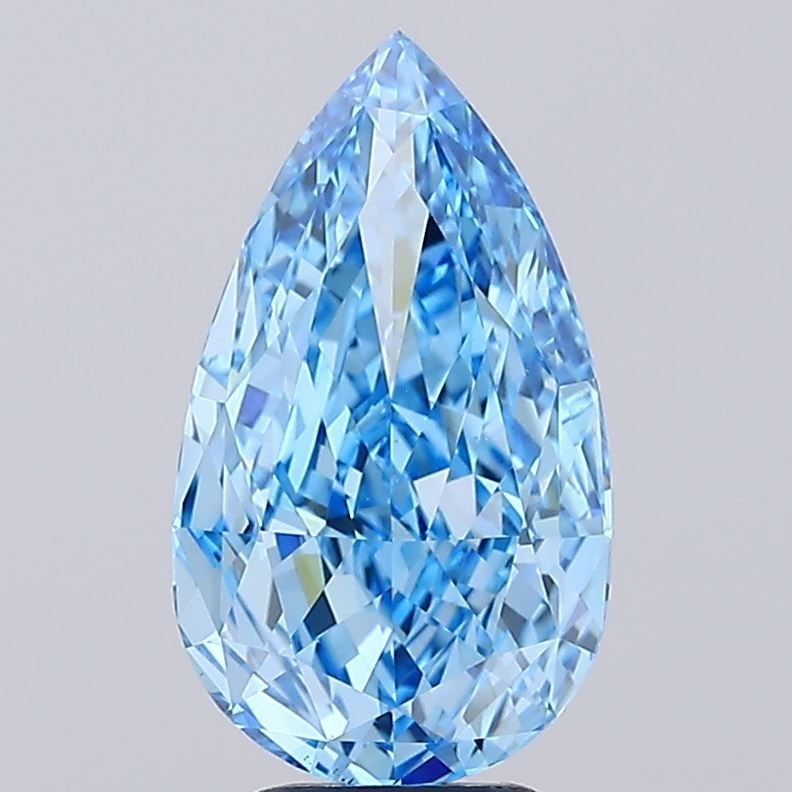 Loose Diamond - PEAR 4.55ct Fancy Vivid Blue VS1: Loose Diamond - PEAR 4.55ct Fancy Vivid Blue VS1 Source: This is a real non-mined Diamond that has been grown in a lab Shape: PEAR Carats: 4.55 Color: Fancy Vivid Blue Certification: IGI Video: