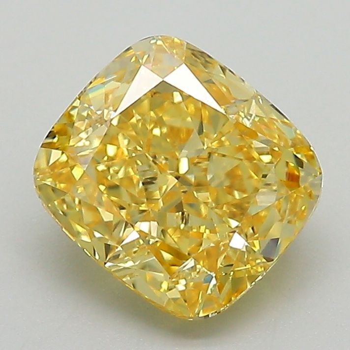 Loose Diamond - CUSHION MODIFIED 2.07ct Fancy Vivid Yellow VS1: Loose Diamond - CUSHION MODIFIED 2.07ct Fancy Vivid Yellow VS1 Source: This is a real non-mined Diamond that has been grown in a lab Shape: CUSHION MODIFIED Carats: 2.07 Color: Fancy Vivid Yellow Cert