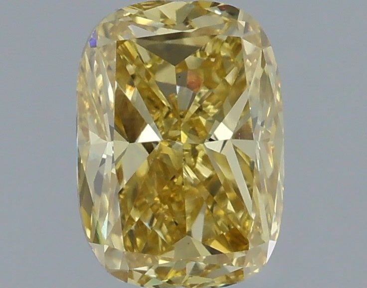 Loose Diamond - CUSHION MODIFIED 1.07ct Fancy Intense Yellow VS1: Loose Diamond - CUSHION MODIFIED 1.07ct Fancy Intense Yellow VS1 Source: This is a real non-mined Diamond that has been grown in a lab Shape: CUSHION MODIFIED Carats: 1.07 Color: Fancy Intense Yellow 