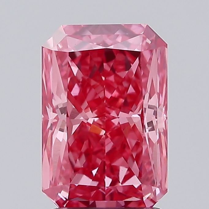Loose Diamond - RADIANT 2.02ct Fancy Vivid Pink VS1: Loose Diamond - RADIANT 2.02ct Fancy Vivid Pink VS1 Source: This is a real non-mined Diamond that has been grown in a lab Shape: RADIANT Carats: 2.02 Color: Fancy Vivid Pink Certification: IGI Video: