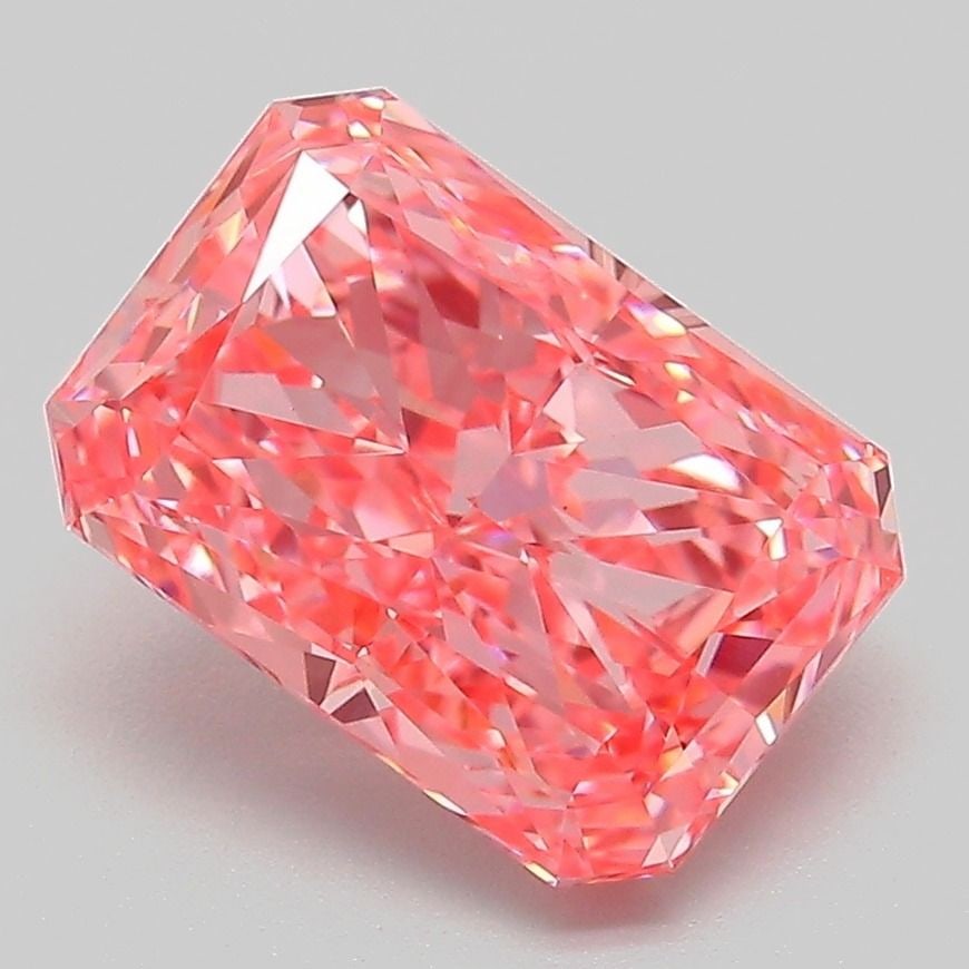 Loose Diamond - RADIANT 3.0ct Fancy Vivid Pink VS1: Loose Diamond - RADIANT 3.0ct Fancy Vivid Pink VS1 Source: This is a real non-mined Diamond that has been grown in a lab Shape: RADIANT Carats: 3.0 Color: Fancy Vivid Pink Certification: IGI Video: