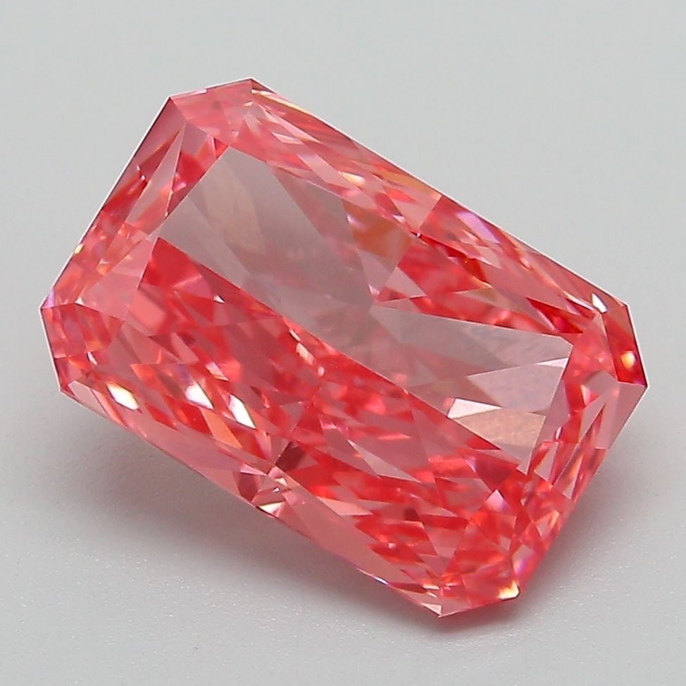 Loose Diamond - RADIANT 3.7ct Fancy Vivid Pink VS1: Loose Diamond - RADIANT 3.7ct Fancy Vivid Pink VS1 Source: This is a real non-mined Diamond that has been grown in a lab Shape: RADIANT Carats: 3.7 Color: Fancy Vivid Pink Certification: IGI Video: