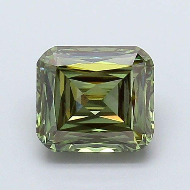 Loose Diamond - CUSHION MODIFIED 2.5ct Fancy Vivid Green VS1: Loose Diamond - CUSHION MODIFIED 2.5ct Fancy Vivid Green VS1 Source: This is a real non-mined Diamond that has been grown in a lab Shape: CUSHION MODIFIED Carats: 2.5 Color: Fancy Vivid Green Certific