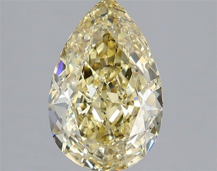 Loose Diamond - PEAR 2.59ct Fancy Intense Yellow VS2: Loose Diamond - PEAR 2.59ct Fancy Intense Yellow VS2 Source: This is a real non-mined Diamond that has been grown in a lab Shape: PEAR Carats: 2.59 Color: Fancy Intense Yellow Certification: IGI Video