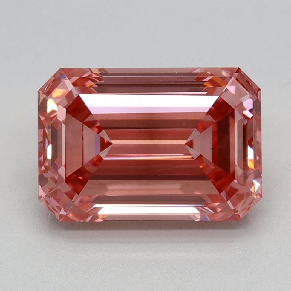 Loose Diamond - EMERALD 2.22ct Fancy Vivid Pink VS1: Loose Diamond - EMERALD 2.22ct Fancy Vivid Pink VS1 Source: This is a real non-mined Diamond that has been grown in a lab Shape: EMERALD Carats: 2.22 Color: Fancy Vivid Pink Certification: IGI Video: