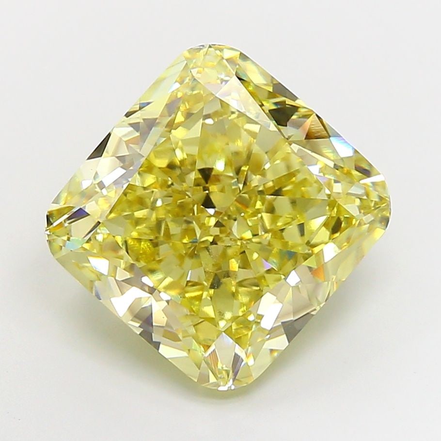 Loose Diamond - CUSHION MODIFIED 15.1ct Fancy Intense Yellow VS1: Loose Diamond - CUSHION MODIFIED 15.1ct Fancy Intense Yellow VS1 Source: This is a real non-mined Diamond that has been grown in a lab Shape: CUSHION MODIFIED Carats: 15.1 Color: Fancy Intense Yellow 