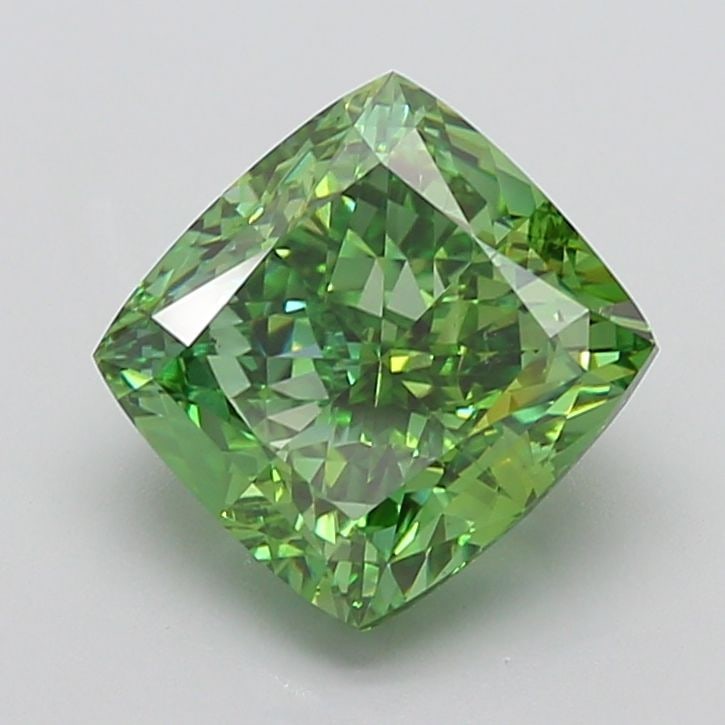 Loose Diamond - CUSHION MODIFIED 6.75ct Fancy Vivid Green VS2: Loose Diamond - CUSHION MODIFIED 6.75ct Fancy Vivid Green VS2 Source: This is a real non-mined Diamond that has been grown in a lab Shape: CUSHION MODIFIED Carats: 6.75 Color: Fancy Vivid Green Certif