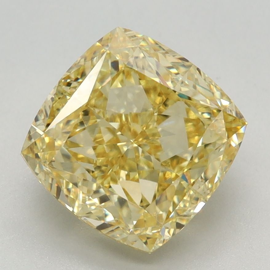 Loose Diamond - CUSHION MODIFIED 3.17ct Fancy Vivid Yellow VVS2: Loose Diamond - CUSHION MODIFIED 3.17ct Fancy Vivid Yellow VVS2 Source: This is a real non-mined Diamond that has been grown in a lab Shape: CUSHION MODIFIED Carats: 3.17 Color: Fancy Vivid Yellow Cer
