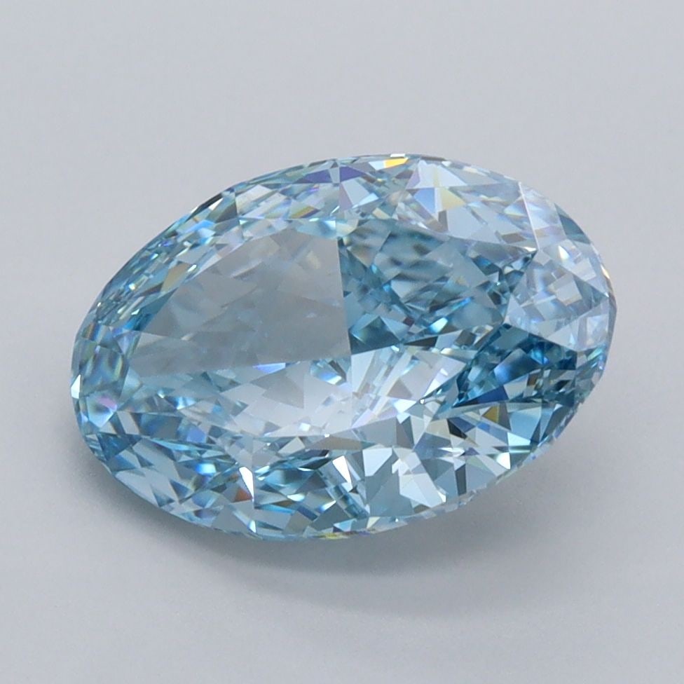 Loose Diamond - OVAL 2.96ct Fancy Vivid Blue VVS2: Loose Diamond - OVAL 2.96ct Fancy Vivid Blue VVS2 Source: This is a real non-mined Diamond that has been grown in a lab Shape: OVAL Carats: 2.96 Color: Fancy Vivid Blue Certification: IGI Video: