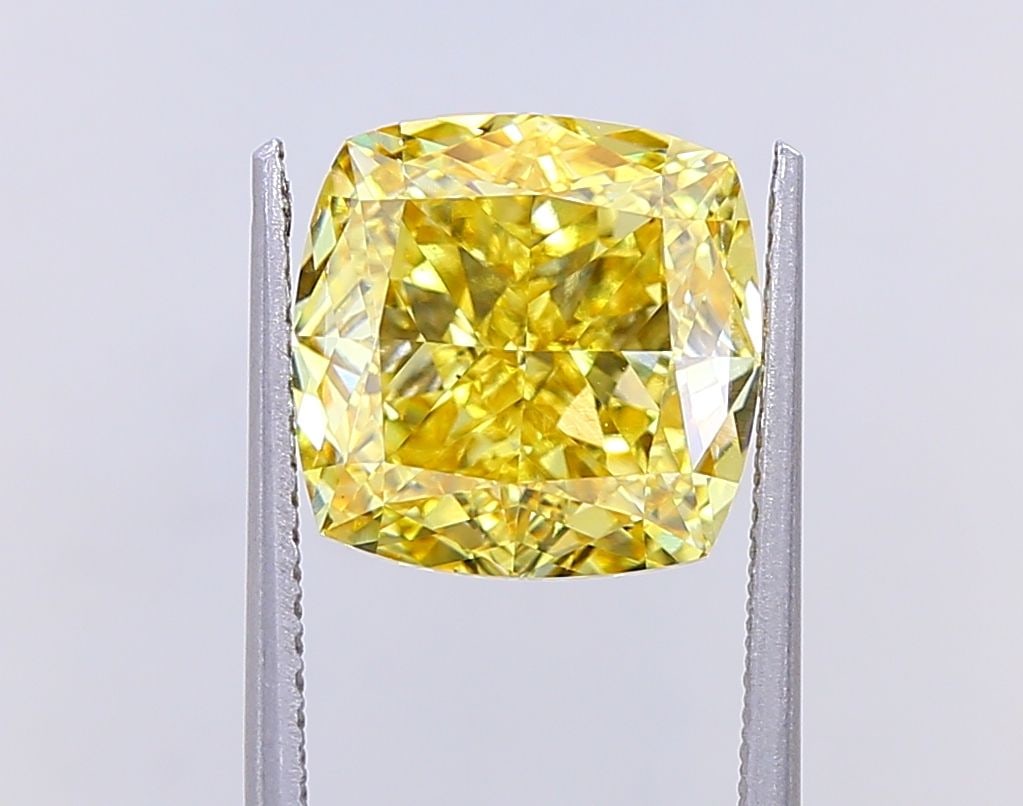 Loose Diamond - CUSHION MODIFIED 6.03ct Fancy Intense Yellow VS2: Loose Diamond - CUSHION MODIFIED 6.03ct Fancy Intense Yellow VS2 Source: This is a real non-mined Diamond that has been grown in a lab Shape: CUSHION MODIFIED Carats: 6.03 Color: Fancy Intense Yellow 