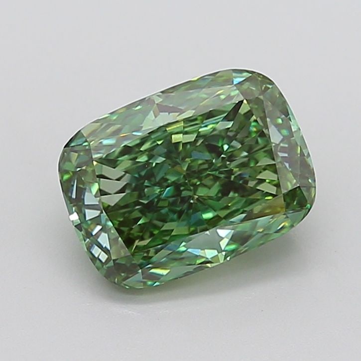 Loose Diamond - CUSHION MODIFIED 3.56ct Fancy Vivid Green VVS2: Loose Diamond - CUSHION MODIFIED 3.56ct Fancy Vivid Green VVS2 Source: This is a real non-mined Diamond that has been grown in a lab Shape: CUSHION MODIFIED Carats: 3.56 Color: Fancy Vivid Green Certi