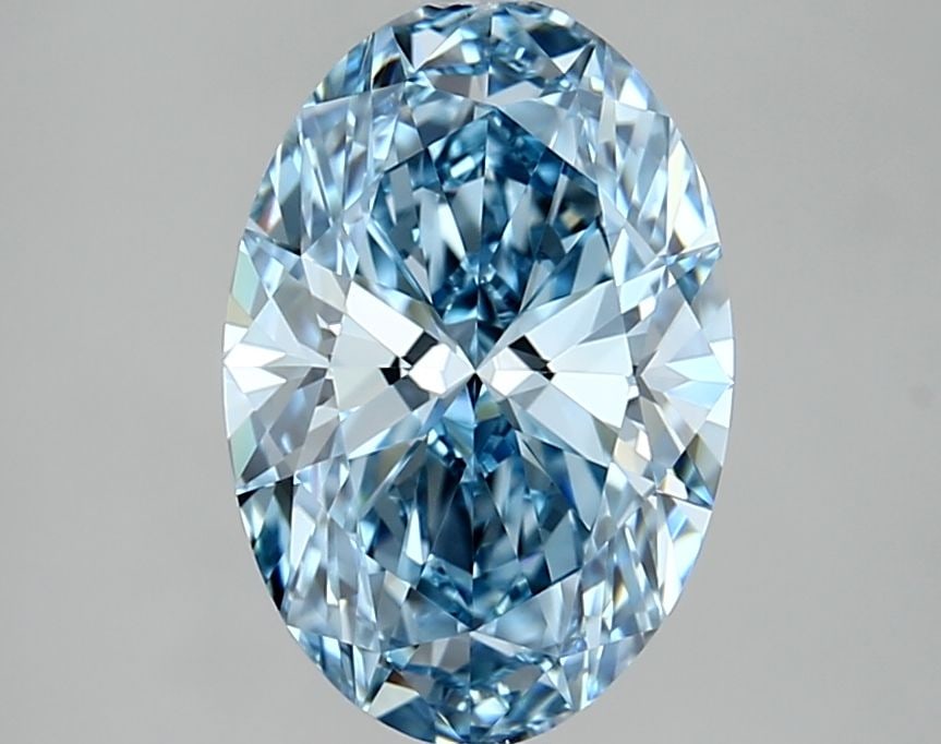 Loose Diamond - OVAL 2.07ct Fancy Vivid Blue VVS2: Loose Diamond - OVAL 2.07ct Fancy Vivid Blue VVS2 Source: This is a real non-mined Diamond that has been grown in a lab Shape: OVAL Carats: 2.07 Color: Fancy Vivid Blue Certification: IGI Video: