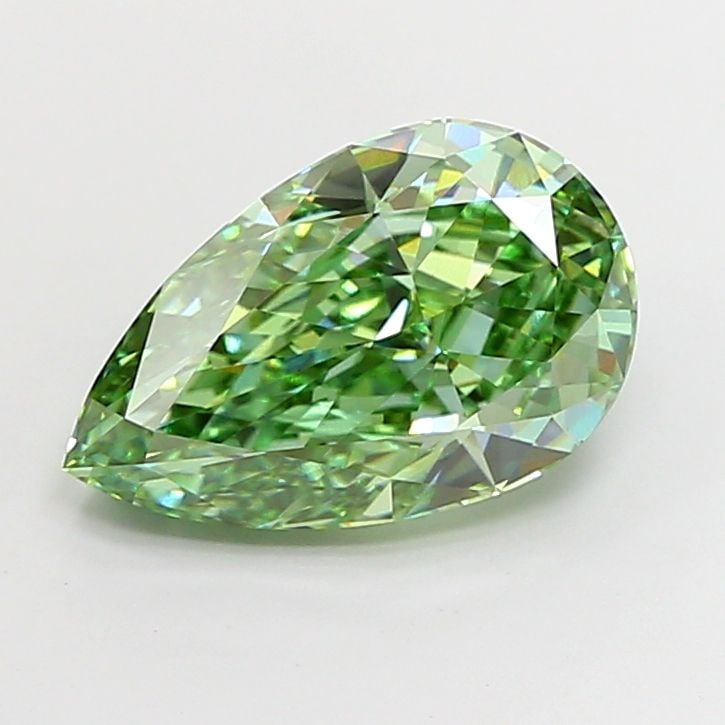 Loose Diamond - PEAR 4.09ct Fancy Vivid Green VVS2: Loose Diamond - PEAR 4.09ct Fancy Vivid Green VVS2 Source: This is a real non-mined Diamond that has been grown in a lab Shape: PEAR Carats: 4.09 Color: Fancy Vivid Green Certification: IGI Video: