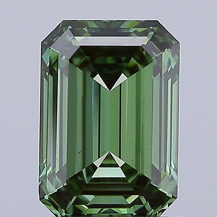 Loose Diamond - EMERALD 1.27ct Fancy Vivid Green VS1: Loose Diamond - EMERALD 1.27ct Fancy Vivid Green VS1 Source: This is a real non-mined Diamond that has been grown in a lab Shape: EMERALD Carats: 1.27 Color: Fancy Vivid Green Certification: IGI Video