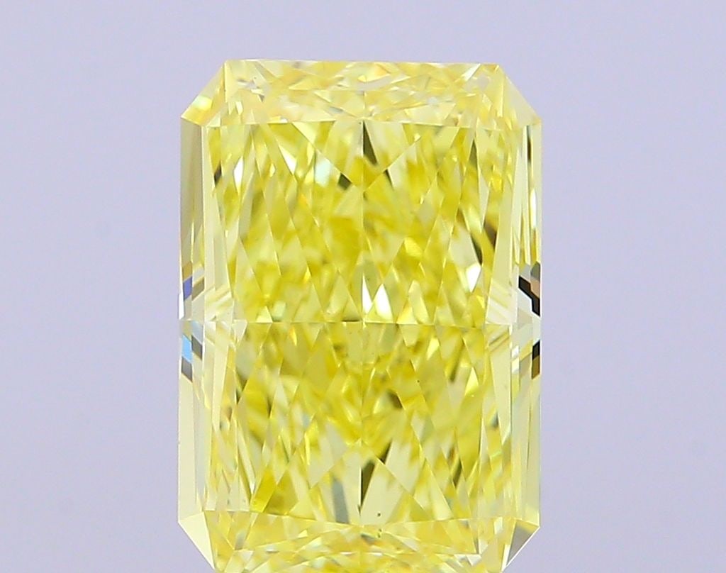 Loose Diamond - RADIANT 5.01ct Fancy Vivid Yellow VS1: Loose Diamond - RADIANT 5.01ct Fancy Vivid Yellow VS1 Source: This is a real non-mined Diamond that has been grown in a lab Shape: RADIANT Carats: 5.01 Color: Fancy Vivid Yellow Certification: IGI Vid