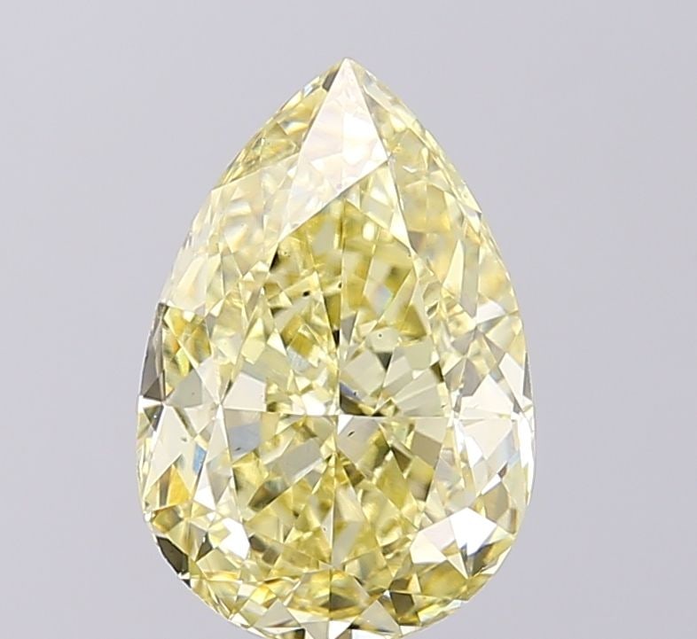 Loose Diamond - PEAR 3.09ct Fancy Yellow VS2: Loose Diamond - PEAR 3.09ct Fancy Yellow VS2 Source: This is a real non-mined Diamond that has been grown in a lab Shape: PEAR Carats: 3.09 Color: Fancy Yellow Certification: IGI Video: