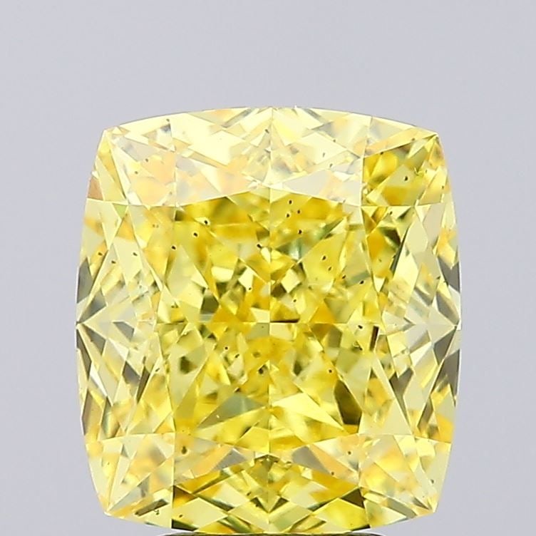 Loose Diamond - CUSHION MODIFIED 5.04ct Fancy Vivid Yellow VS2: Loose Diamond - CUSHION MODIFIED 5.04ct Fancy Vivid Yellow VS2 Source: This is a real non-mined Diamond that has been grown in a lab Shape: CUSHION MODIFIED Carats: 5.04 Color: Fancy Vivid Yellow Cert