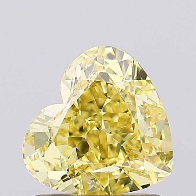 Loose Diamond - HEART 1.35ct Fancy Intense Yellow VVS2: Loose Diamond - HEART 1.35ct Fancy Intense Yellow VVS2 Source: This is a real non-mined Diamond that has been grown in a lab Shape: HEART Carats: 1.35 Color: Fancy Intense Yellow Certification: IGI Vi