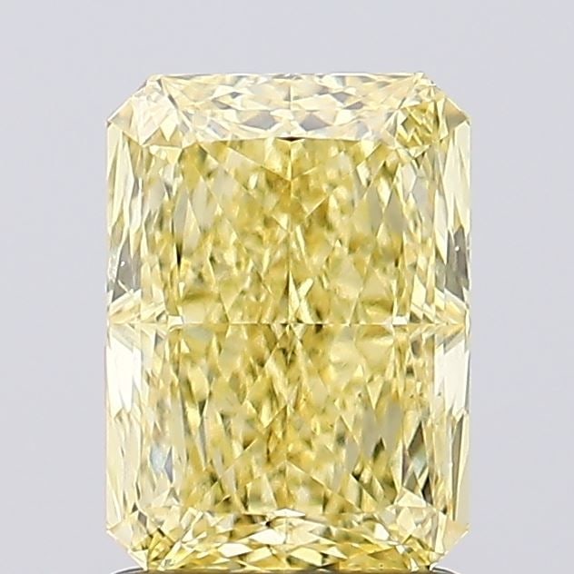Loose Diamond - RADIANT 1.74ct Fancy Vivid Yellow VS2: Loose Diamond - RADIANT 1.74ct Fancy Vivid Yellow VS2 Source: This is a real non-mined Diamond that has been grown in a lab Shape: RADIANT Carats: 1.74 Color: Fancy Vivid Yellow Certification: IGI Vid