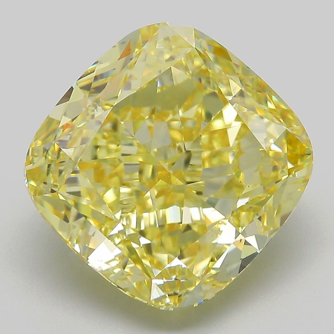Loose Diamond - CUSHION MODIFIED 10.09ct Fancy Intense Yellow VS2: Loose Diamond - CUSHION MODIFIED 10.09ct Fancy Intense Yellow VS2 Source: This is a real non-mined Diamond that has been grown in a lab Shape: CUSHION MODIFIED Carats: 10.09 Color: Fancy Intense Yello