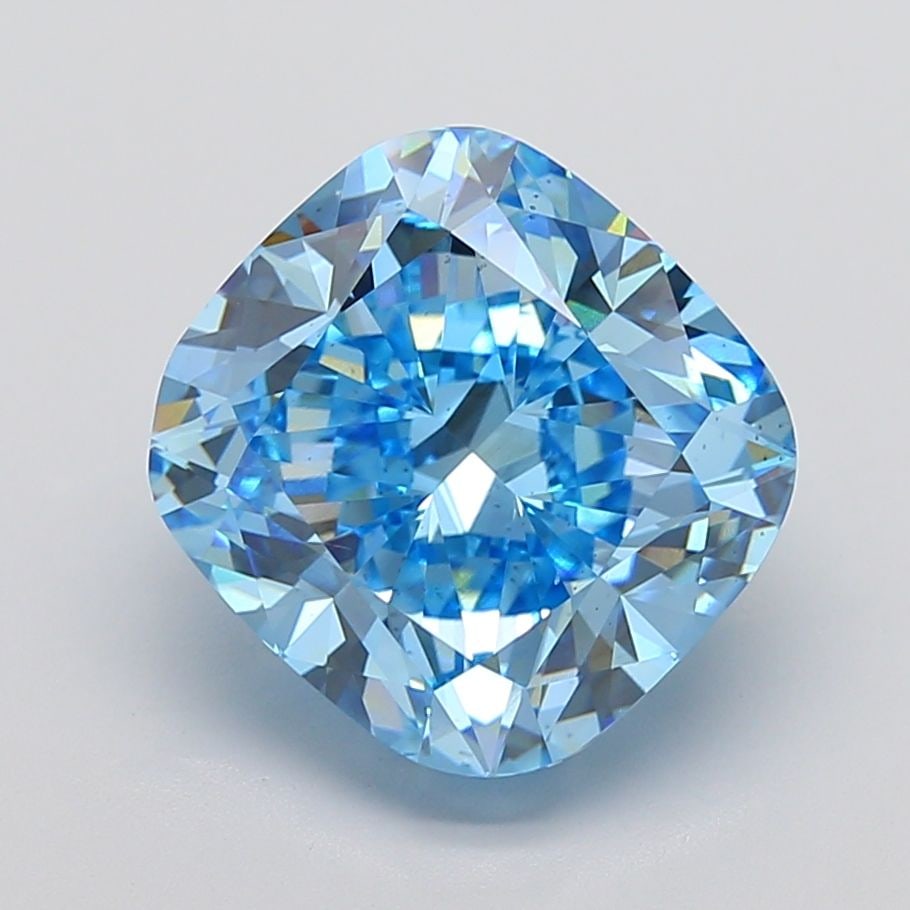 Loose Diamond - CUSHION MODIFIED 10.26ct Fancy Vivid Blue VS2: Loose Diamond - CUSHION MODIFIED 10.26ct Fancy Vivid Blue VS2 Source: This is a real non-mined Diamond that has been grown in a lab Shape: CUSHION MODIFIED Carats: 10.26 Color: Fancy Vivid Blue Certif