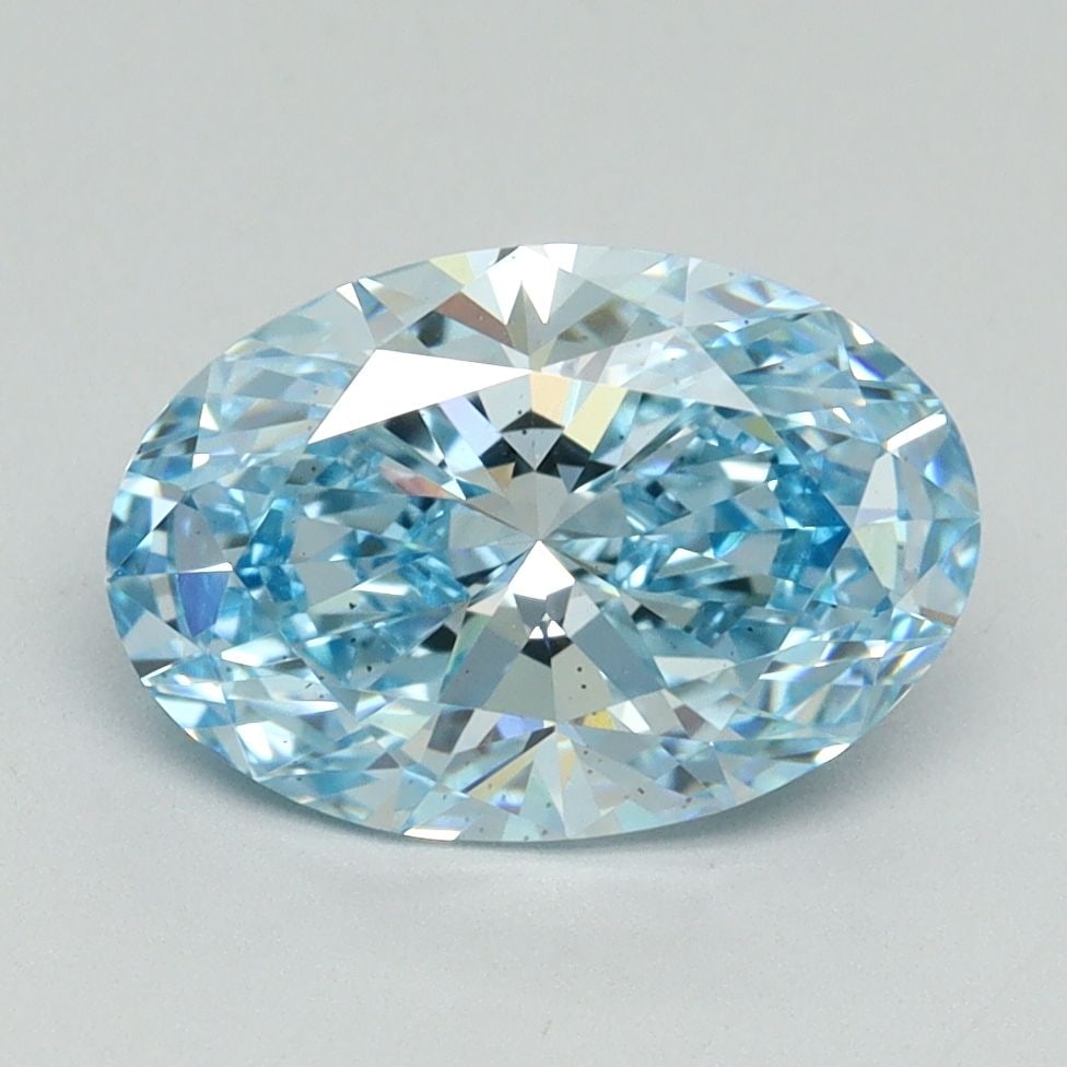 Loose Diamond - OVAL 2.28ct Fancy Vivid Blue VS2: Loose Diamond - OVAL 2.28ct Fancy Vivid Blue VS2 Source: This is a real non-mined Diamond that has been grown in a lab Shape: OVAL Carats: 2.28 Color: Fancy Vivid Blue Certification: IGI Video: