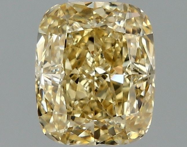 Loose Diamond - CUSHION MODIFIED 1.01ct Fancy Intense Yellow VVS2: Loose Diamond - CUSHION MODIFIED 1.01ct Fancy Intense Yellow VVS2 Source: This is a real non-mined Diamond that has been grown in a lab Shape: CUSHION MODIFIED Carats: 1.01 Color: Fancy Intense Yellow