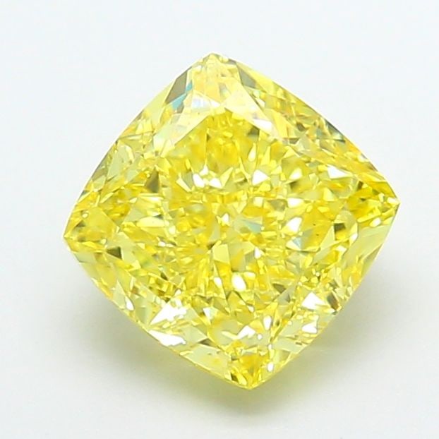 Loose Diamond - CUSHION MODIFIED 3.07ct Fancy Intense Yellow VVS2: Loose Diamond - CUSHION MODIFIED 3.07ct Fancy Intense Yellow VVS2 Source: This is a real non-mined Diamond that has been grown in a lab Shape: CUSHION MODIFIED Carats: 3.07 Color: Fancy Intense Yellow