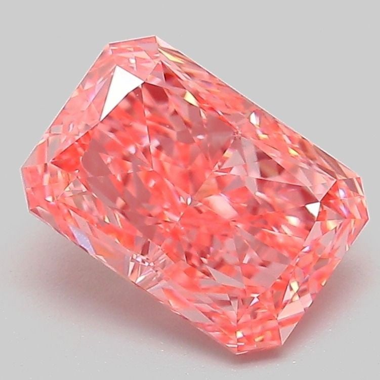 Loose Diamond - RADIANT 2.0ct Fancy Vivid Pink VS1: Loose Diamond - RADIANT 2.0ct Fancy Vivid Pink VS1 Source: This is a real non-mined Diamond that has been grown in a lab Shape: RADIANT Carats: 2.0 Color: Fancy Vivid Pink Certification: IGI Video: