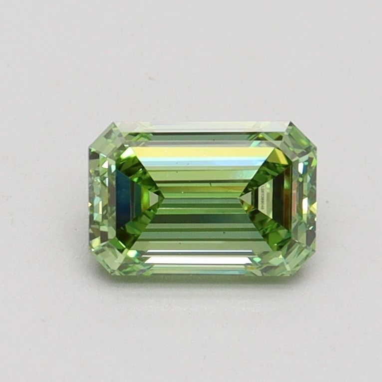 Loose Diamond - EMERALD 0.72ct Fancy Vivid Green VS1: Loose Diamond - EMERALD 0.72ct Fancy Vivid Green VS1 Source: This is a real non-mined Diamond that has been grown in a lab Shape: EMERALD Carats: 0.72 Color: Fancy Vivid Green Certification: IGI Video