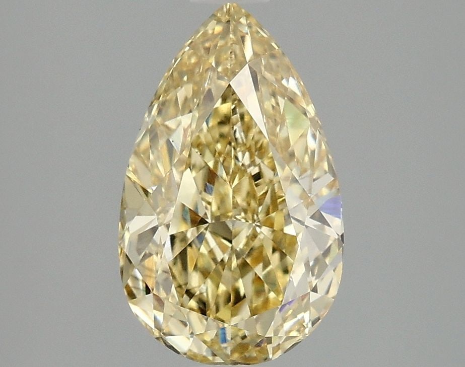 Loose Diamond - PEAR 2.06ct Fancy Intense Yellow VS1: Loose Diamond - PEAR 2.06ct Fancy Intense Yellow VS1 Source: This is a real non-mined Diamond that has been grown in a lab Shape: PEAR Carats: 2.06 Color: Fancy Intense Yellow Certification: IGI Video
