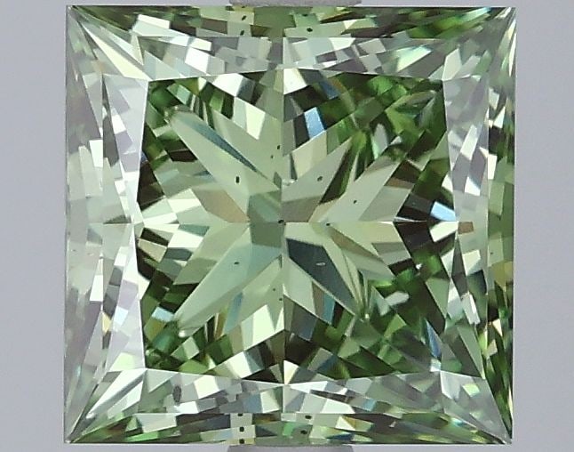 Loose Diamond - PRINCESS 2.51ct Fancy Vivid Green VS2: Loose Diamond - PRINCESS 2.51ct Fancy Vivid Green VS2 Source: This is a real non-mined Diamond that has been grown in a lab Shape: PRINCESS Carats: 2.51 Color: Fancy Vivid Green Certification: IGI Vid