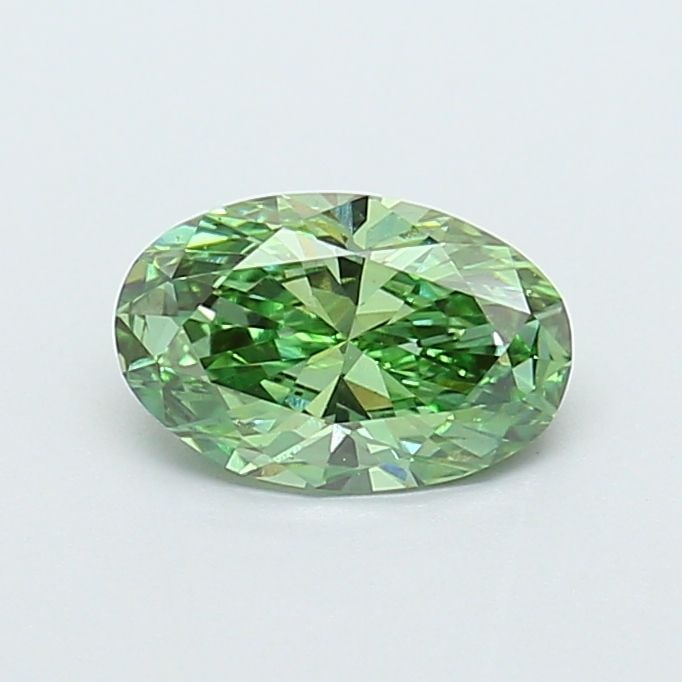 Loose Diamond - OVAL 0.95ct Fancy Vivid Green VS2: Loose Diamond - OVAL 0.95ct Fancy Vivid Green VS2 Source: This is a real non-mined Diamond that has been grown in a lab Shape: OVAL Carats: 0.95 Color: Fancy Vivid Green Certification: IGI Video: