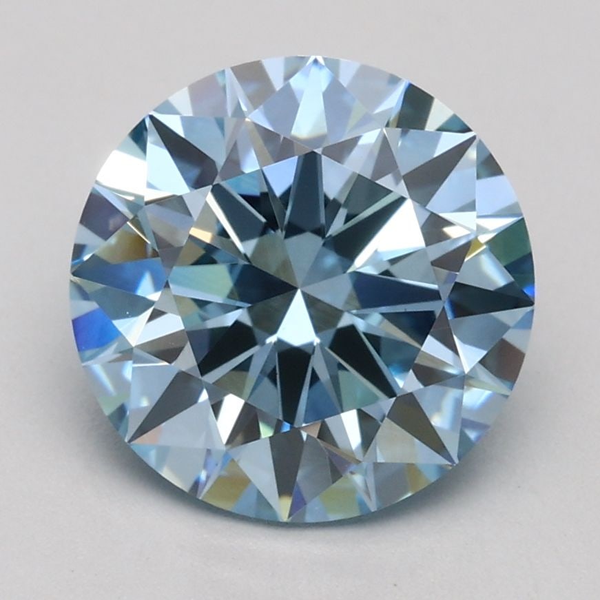 Ideal Loose Diamond - ROUND 2.0ct Fancy Blue VVS2: Ideal Loose Diamond - ROUND 2.0ct Fancy Blue VVS2 Source: This is a real non-mined Diamond that has been grown in a lab Shape: ROUND Carats: 2.0 Color: Fancy Blue Certification: IGI Video: