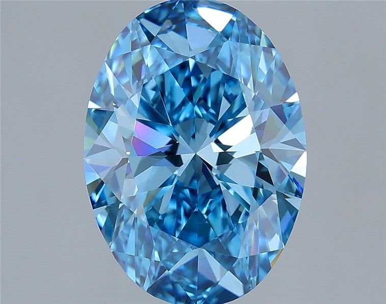 Loose Diamond - OVAL 2.5ct Fancy Vivid Blue VVS2: Loose Diamond - OVAL 2.5ct Fancy Vivid Blue VVS2 Source: This is a real non-mined Diamond that has been grown in a lab Shape: OVAL Carats: 2.5 Color: Fancy Vivid Blue Certification: IGI Video: