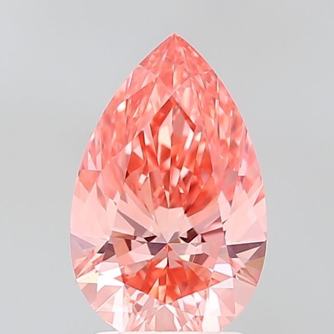 Loose Diamond - PEAR 2.17ct Fancy Vivid Pink VS1: Loose Diamond - PEAR 2.17ct Fancy Vivid Pink VS1 Source: This is a real non-mined Diamond that has been grown in a lab Shape: PEAR Carats: 2.17 Color: Fancy Vivid Pink Certification: IGI Video: