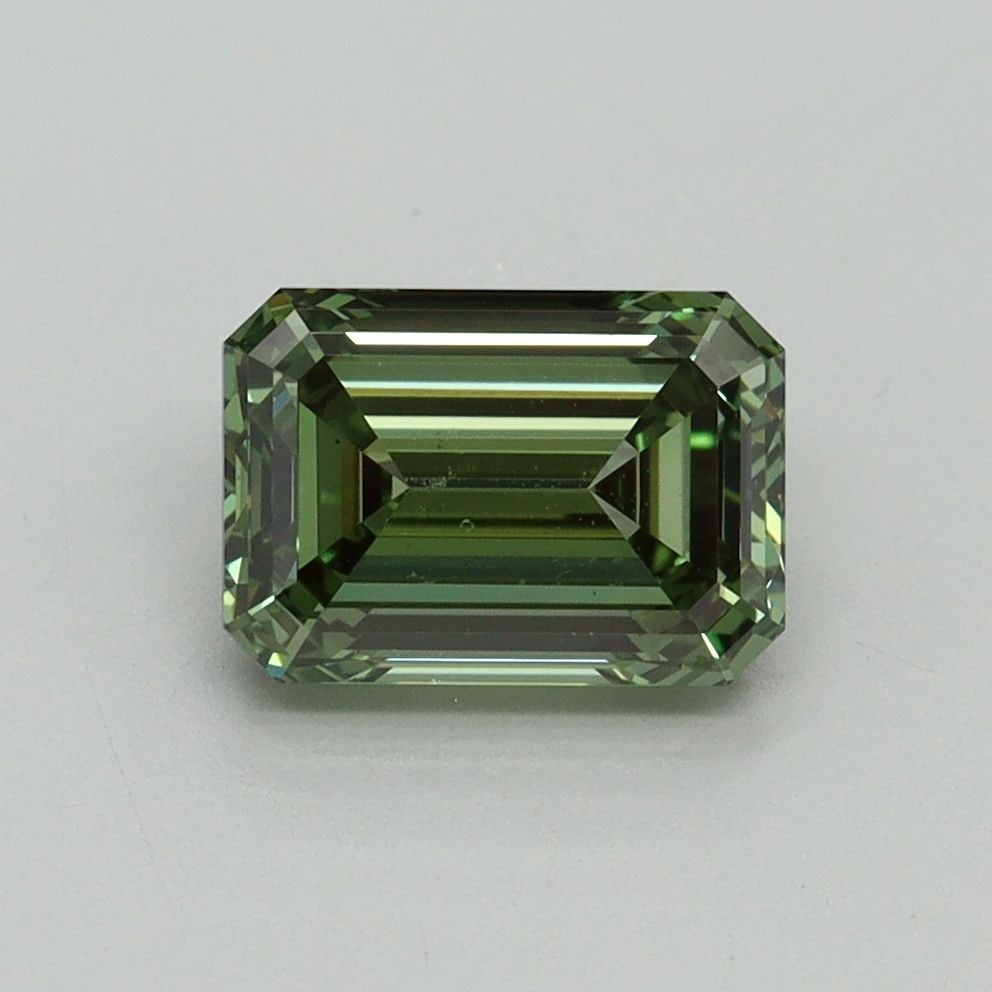 Loose Diamond - EMERALD 1.51ct Fancy Vivid Green VS2: Loose Diamond - EMERALD 1.51ct Fancy Vivid Green VS2 Source: This is a real non-mined Diamond that has been grown in a lab Shape: EMERALD Carats: 1.51 Color: Fancy Vivid Green Certification: IGI Video