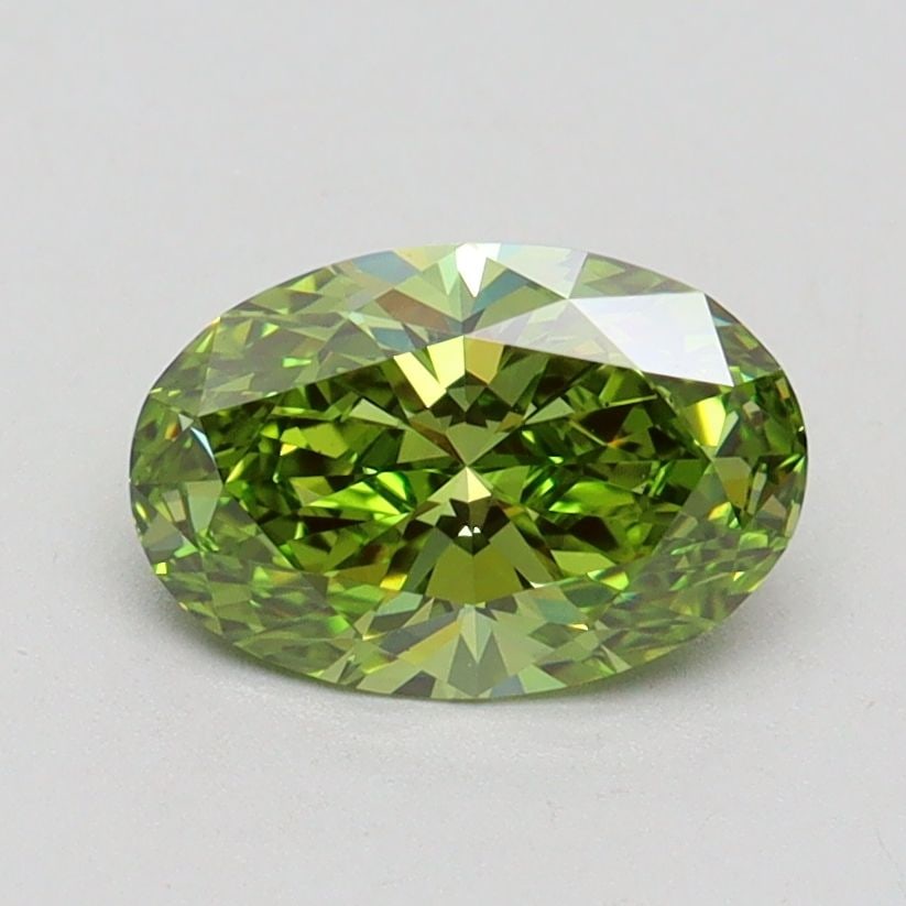 Loose Diamond - OVAL 1.02ct Fancy Vivid Green VS1: Loose Diamond - OVAL 1.02ct Fancy Vivid Green VS1 Source: This is a real non-mined Diamond that has been grown in a lab Shape: OVAL Carats: 1.02 Color: Fancy Vivid Green Certification: IGI Video: