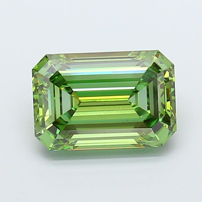 Loose Diamond - EMERALD 5.09ct Fancy Vivid Green VS1: Loose Diamond - EMERALD 5.09ct Fancy Vivid Green VS1 Source: This is a real non-mined Diamond that has been grown in a lab Shape: EMERALD Carats: 5.09 Color: Fancy Vivid Green Certification: IGI Video