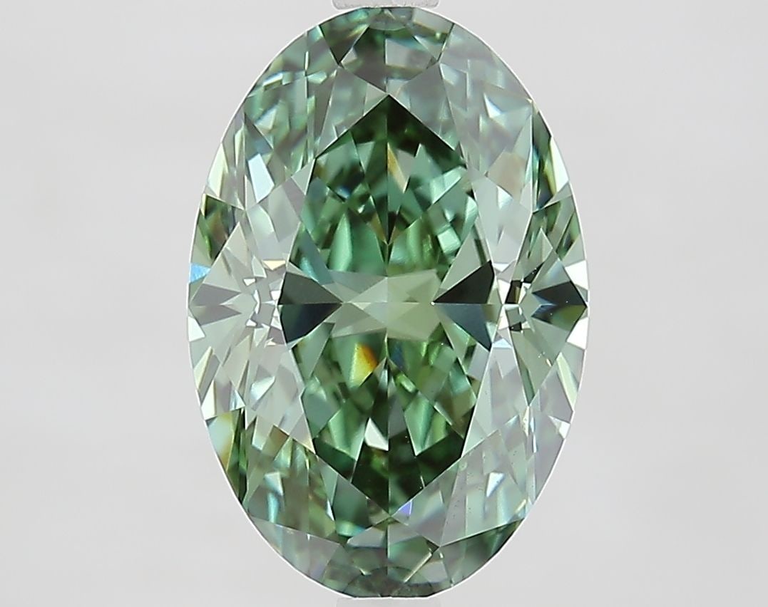 Loose Diamond - OVAL 3.56ct Fancy Vivid Green VVS2: Loose Diamond - OVAL 3.56ct Fancy Vivid Green VVS2 Source: This is a real non-mined Diamond that has been grown in a lab Shape: OVAL Carats: 3.56 Color: Fancy Vivid Green Certification: IGI Video: