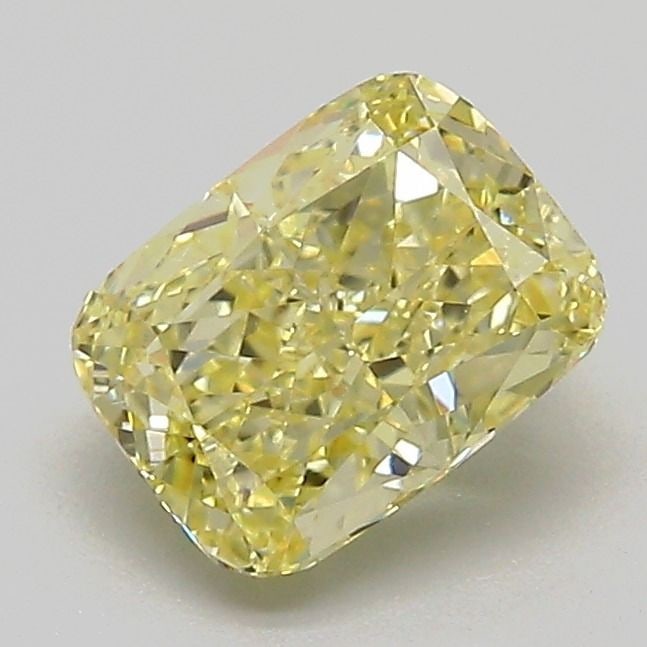 Loose Diamond - CUSHION MODIFIED 1.3ct Fancy Light Yellow VS1: Loose Diamond - CUSHION MODIFIED 1.3ct Fancy Light Yellow VS1 Source: This is a real non-mined Diamond that has been grown in a lab Shape: CUSHION MODIFIED Carats: 1.3 Color: Fancy Light Yellow Certif