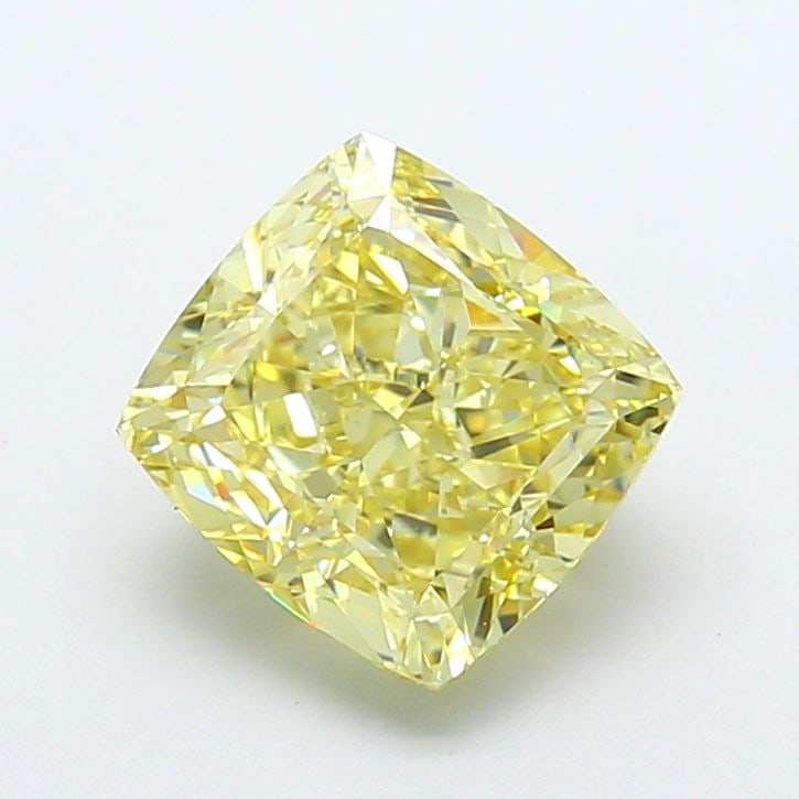 Loose Diamond - CUSHION MODIFIED 4.16ct Fancy Yellow VVS2: Loose Diamond - CUSHION MODIFIED 4.16ct Fancy Yellow VVS2 Source: This is a real non-mined Diamond that has been grown in a lab Shape: CUSHION MODIFIED Carats: 4.16 Color: Fancy Yellow Certification: 