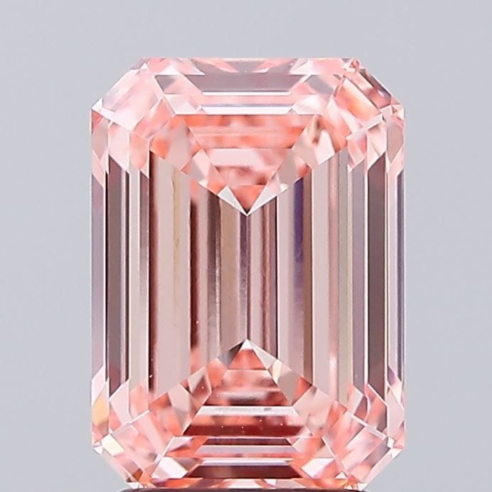 Loose Diamond - EMERALD 2.5ct Fancy Vivid Pink VVS2: Loose Diamond - EMERALD 2.5ct Fancy Vivid Pink VVS2 Source: This is a real non-mined Diamond that has been grown in a lab Shape: EMERALD Carats: 2.5 Color: Fancy Vivid Pink Certification: IGI Video:
