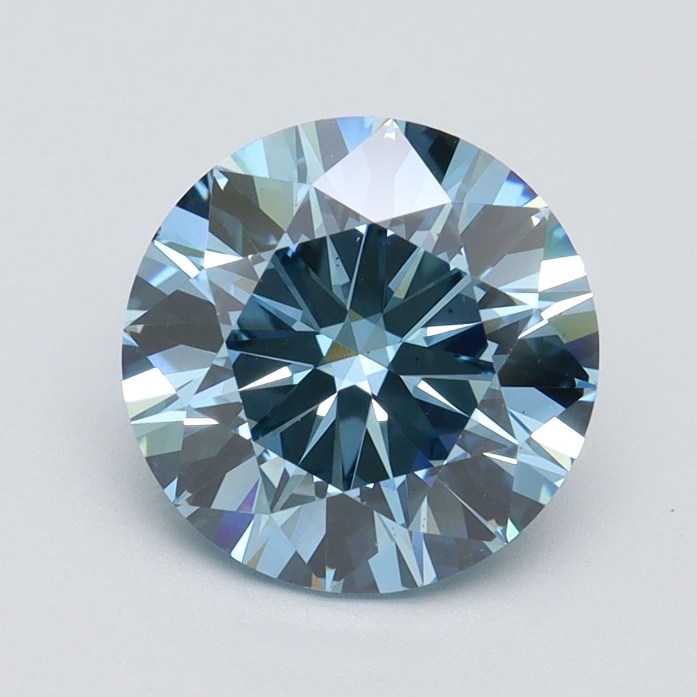 Loose Diamond - ROUND 2.84ct Fancy Intense Blue VS1: Loose Diamond - ROUND 2.84ct Fancy Intense Blue VS1 Source: This is a real non-mined Diamond that has been grown in a lab Shape: ROUND Carats: 2.84 Color: Fancy Intense Blue Certification: IGI Video: