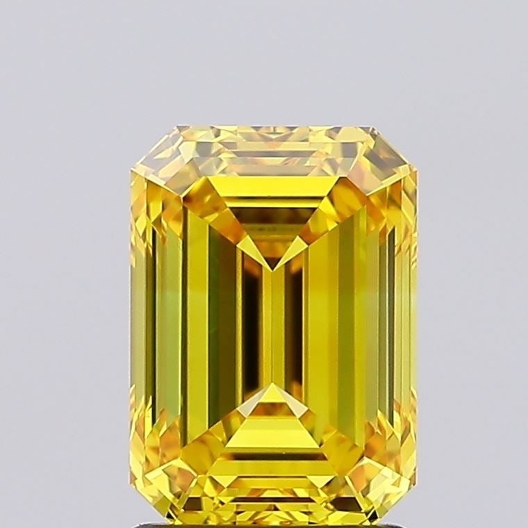 Loose Diamond - EMERALD 1.93ct Fancy Vivid Yellow VVS2: Loose Diamond - EMERALD 1.93ct Fancy Vivid Yellow VVS2 Source: This is a real non-mined Diamond that has been grown in a lab Shape: EMERALD Carats: 1.93 Color: Fancy Vivid Yellow Certification: IGI Vi