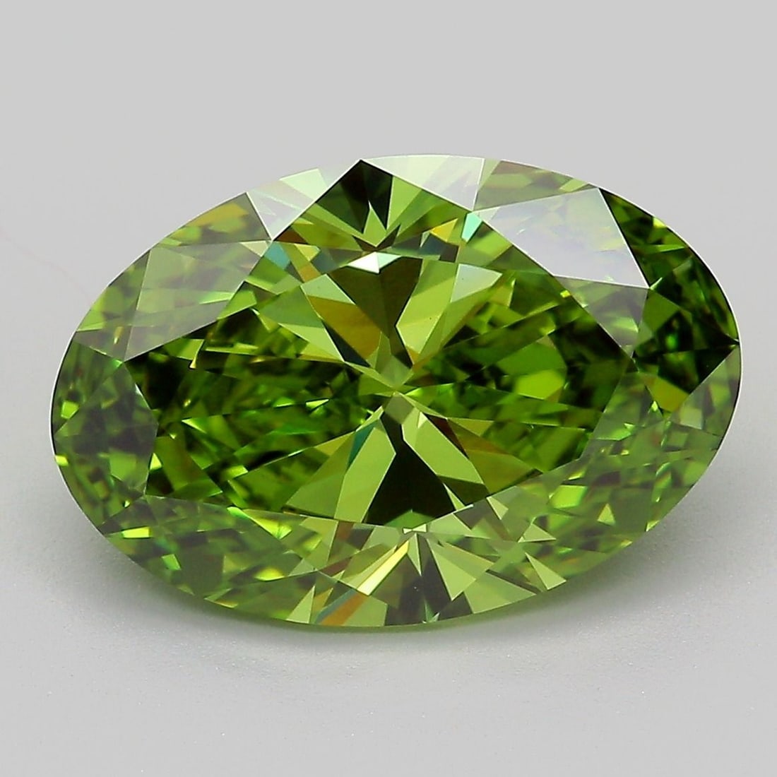 Loose Diamond - OVAL 5.59ct Fancy Vivid Green VVS2: Loose Diamond - OVAL 5.59ct Fancy Vivid Green VVS2 Source: This is a real non-mined Diamond that has been grown in a lab Shape: OVAL Carats: 5.59 Color: Fancy Vivid Green Certification: IGI Video: